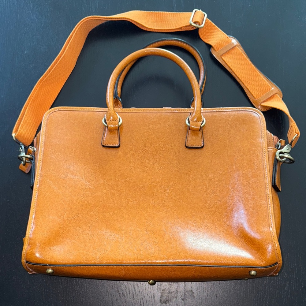 New Genuine Leather Classic Briefcase for Women or Men with laptop slot